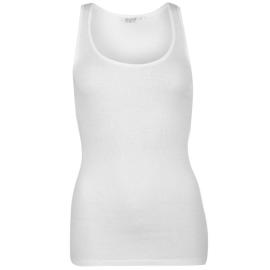 Miso Ribbed Tank Vest Ladies White Velikost - 16 (XL)