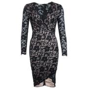 Šaty Ax Paris Womens Contrast Lace Wrap Front Dress Black
