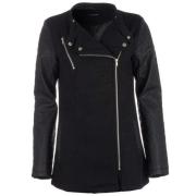 Bunda Glamorous Womens Wool PU Jacket Black