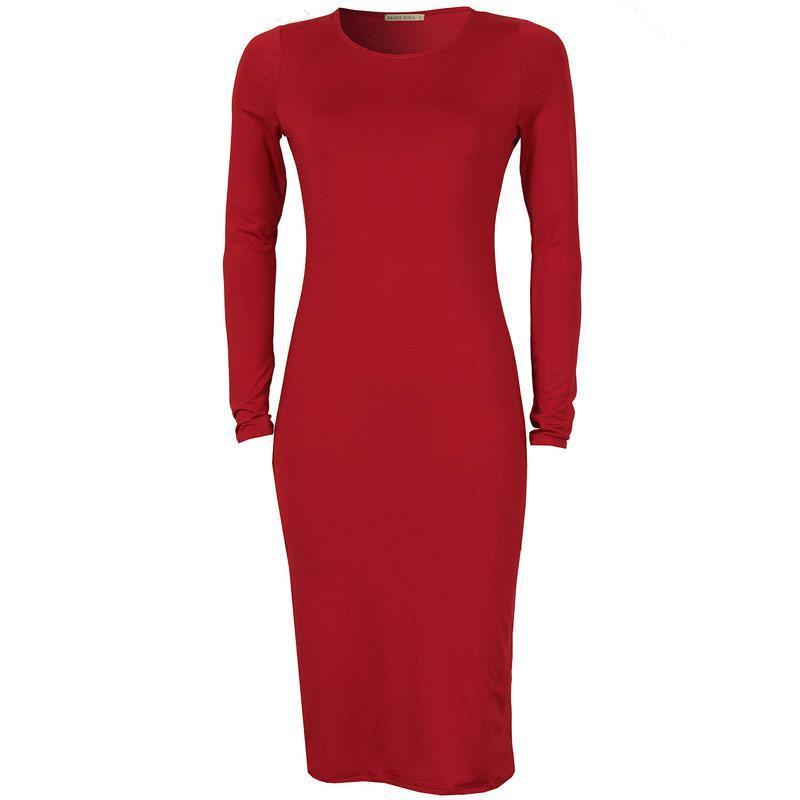 Šaty Brave Soul Womens Bodycon Dress Red, Velikost: 14 (L)