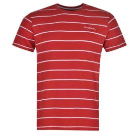 Tričko Pierre Cardin Striped T Shirt Mens Red Velikost - S