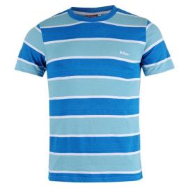 Tričko Lee Cooper YD Stripe T Shirt Mens Blue/Sky Velikost - S