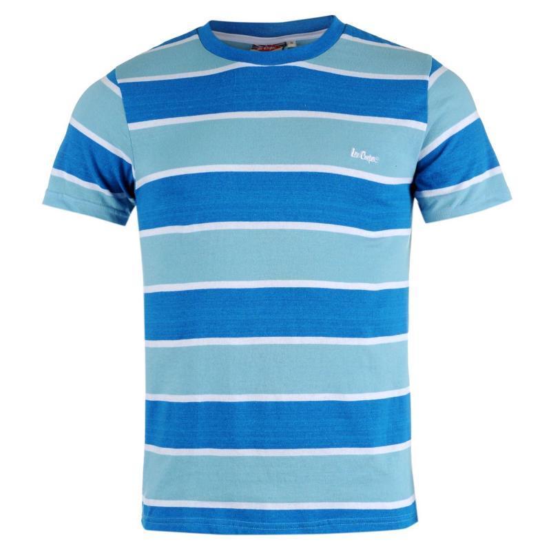 Tričko Lee Cooper YD Stripe T Shirt Mens Blue/Sky, Velikost: S