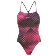 Plavky Speedo Endurance Racer Back Swimsuit Ladies Black/Pink