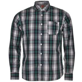 Košile Lee Cooper Long Sleeve Check Mens Shirt Navy/Green/Whit