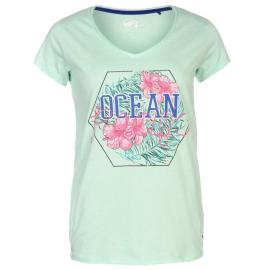 Ocean Pacific Pacific Graphic V Neck T Shirt Ladies Aqua