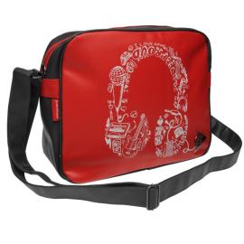 Dunlop Headphones Messenger Bag Red/Grey