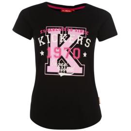 Kickers Print T Shirt Ladies Black Velikost - 12 (M)