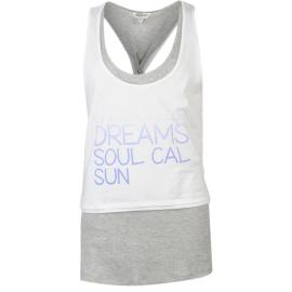 SoulCal Double Layer Vest Ladies Grey Marl/White Velikost - 10 (S)