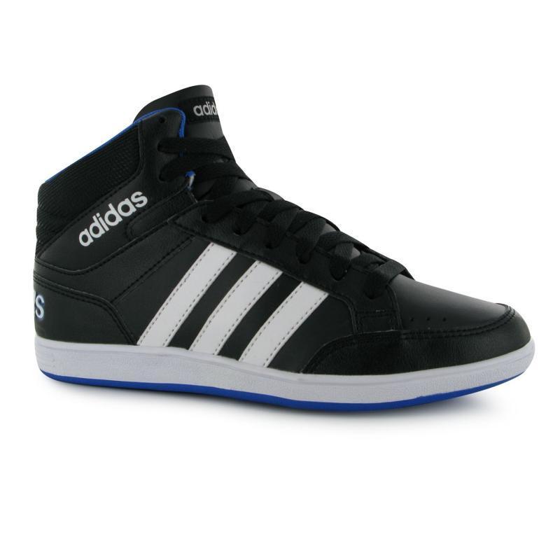 Boty adidas Hoops Mid Junior Hi Top Trainers Black/Wht/Blue, Velikost: UK4 (euro 37)