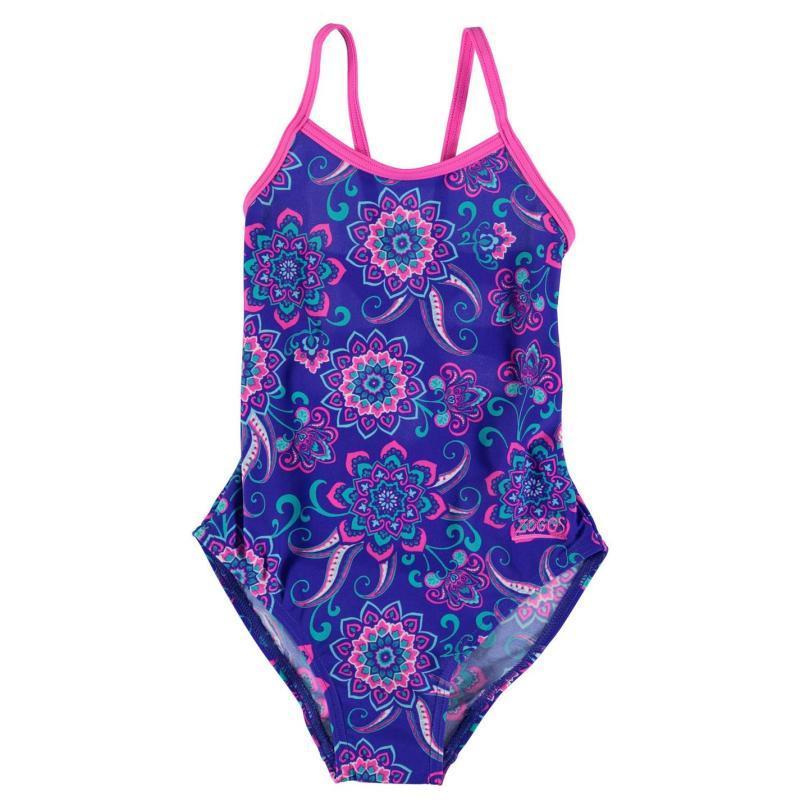 Zoggs Flower Back Yaroomba Swimming Costume Junior Girls Pink, Velikost: 11-12 let