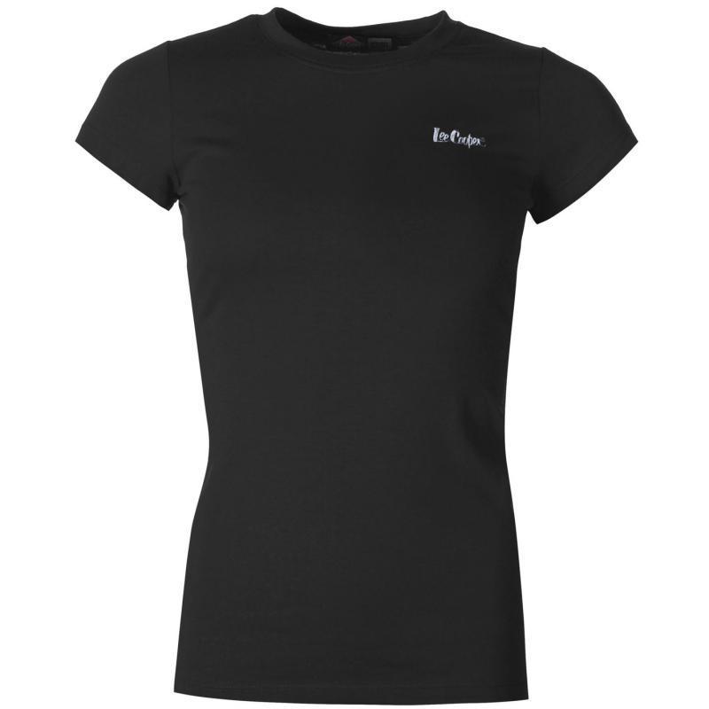 Lee Cooper Crew Neck T Shirt Ladies Black, Velikost: 10 (S)