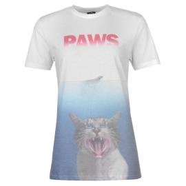 Goodie Two Sleeves Printed T Shirt Ladies Paws Velikost - 10 (S)