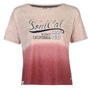 SoulCal Dip Dye T Shirt Ladies Pink Grad
