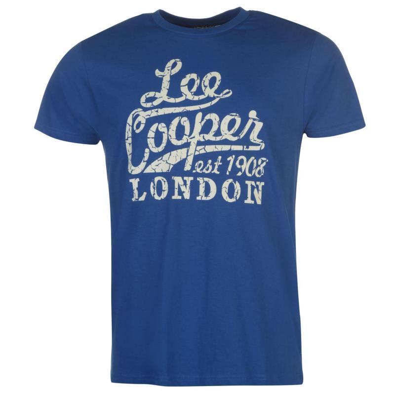 Tričko Lee Cooper Large Vintage Logo T Shirt Mens Classic Blue, Velikost: S