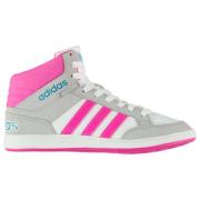 Adidas Hoops Child Girls Mid Top Trainers White/Pink