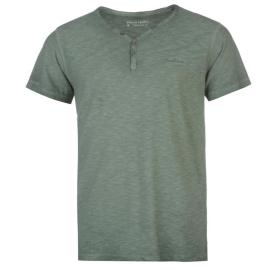Tričko Pierre Cardin Henley Short Sleeve Tshirt Mens Green Velikost - S