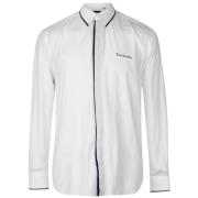 Pierre Cardin AOP Long Sleeve Shirt Mens White Plain