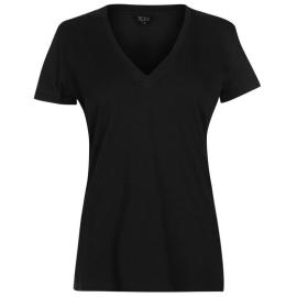 Miso V Neck T Shirt Ladies Black Velikost - 12 (M)