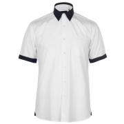 Pierre Cardin Fashion Short Sleeve Shirt Mens White/Navy