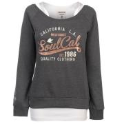 SoulCal Double Layer Sweatshirt Ladies CharcoalM/White