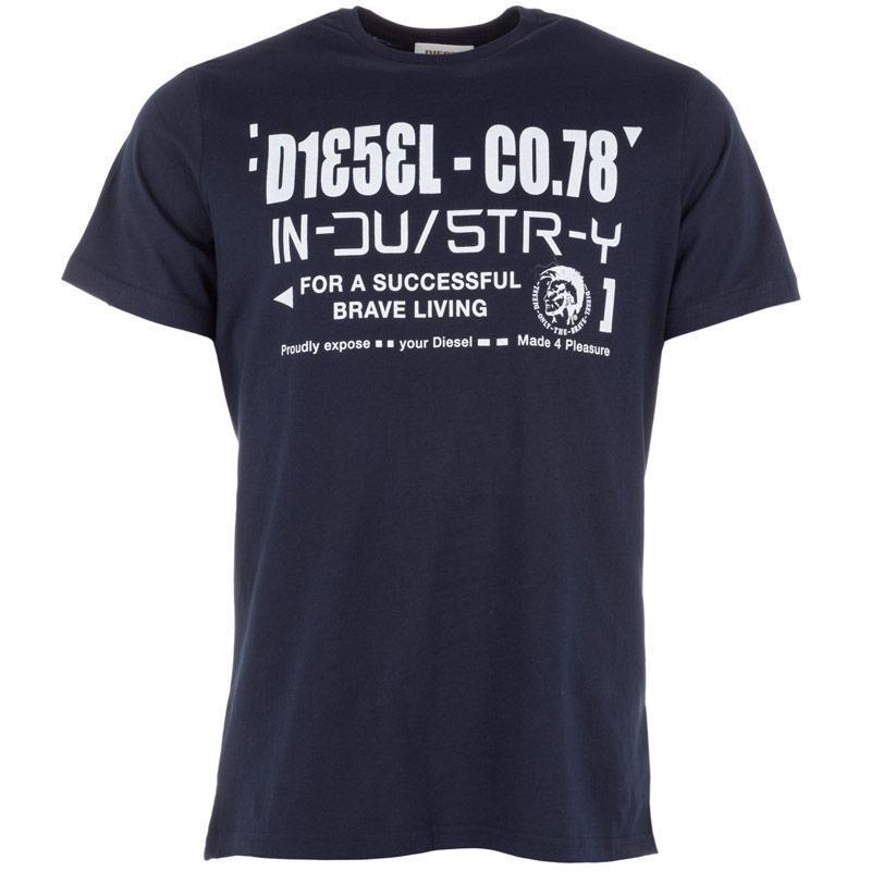 Tričko Diesel Mens T-Nuck-R T-Shirt Navy, Velikost: S