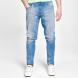 Fabric Skinny Mens Jeans Mid Wash