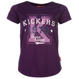 Kickers Print T Shirt Ladies Purple