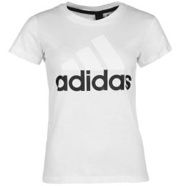 Adidas Linear QT T Shirt Ladies White/Black Velikost - 16 (XL)