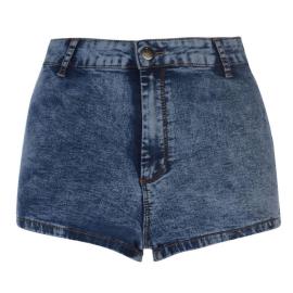 Firetrap High Waisted Shorts Ladies Blue Velikost - 14 (L)