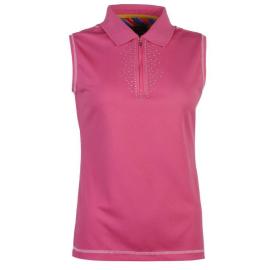 Polokošile Just Togs Jessica Sleeveless Polo Shirt Ladies Rose Velikost - 16 (XL)