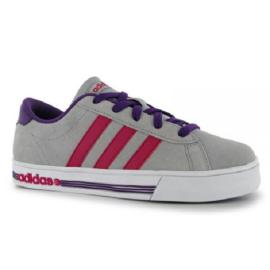 Adidas Daily Team Suede Trainers Junior Girls ClearOnix/Pink