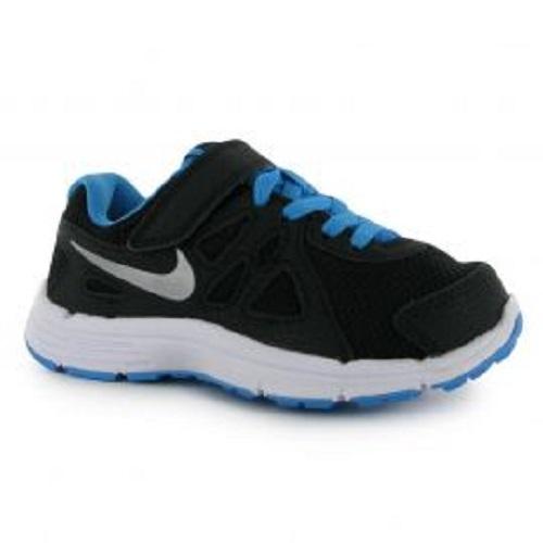 Boty Nike Revolution 2 Child Boys Running Shoes Black/Blue, Velikost: UK1 (euro 33)
