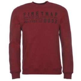Mikina Firetrap Salva Crew Sweater Rumba Red Velikost - XL