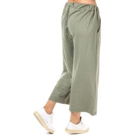 Kalhoty Daisy Street Womens Cropped Wide Leg Trousers Khaki Velikost - 14 (L)