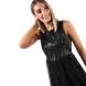 Šaty Mela London Womens Flower Top High Low Dress Black Velikost - 12 (M)