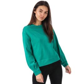 Mikina Only Womens Elsebeth Mesh Insert Crew Sweatshirt Green Velikost - 10 (S)