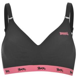 Lonsdale Sports Bra Ladies Black/Fluo Pink Velikost - 70D