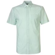 Pierre Cardin Short Sleeve Stripe Shirt Mens Mint/White