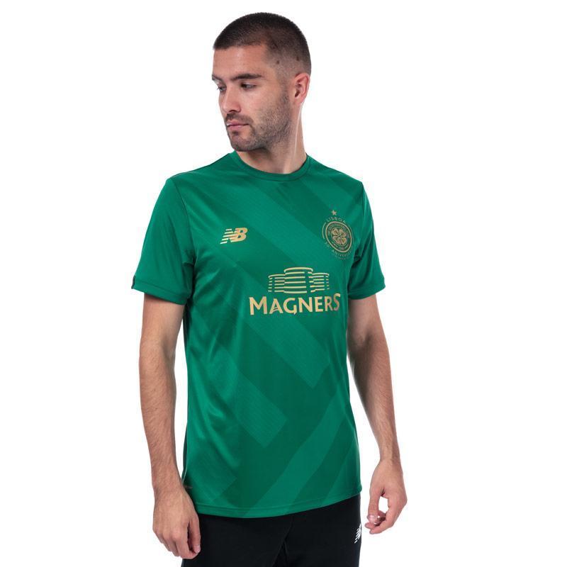 Tričko New Balance Mens Celtic Elite Training Pre Match T-Shirt Green, Velikost: L