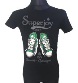 Tričko s krátkým rukávem Superjoy - tenisky černá Velikost - XL