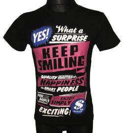 Pánské tričko Keep Smiling s krátkým rukávem černá Velikost - M
