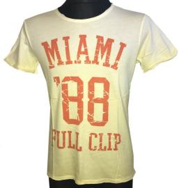 Pánské tričko s krátkým rukávem Miami full clip žlutá Velikost - L