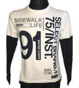 Pánské tričko s dlouhým rukávem sidewalk life bílá