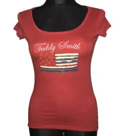 Dámské tričko Teddy Smith s krátkým rukávem červená Velikost - 6 (XXS)