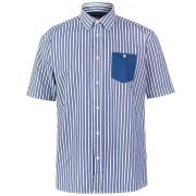 Pierre Cardin Pocket Detail Striped Short Sleeve Shirt Mens Dk Blue/Wht