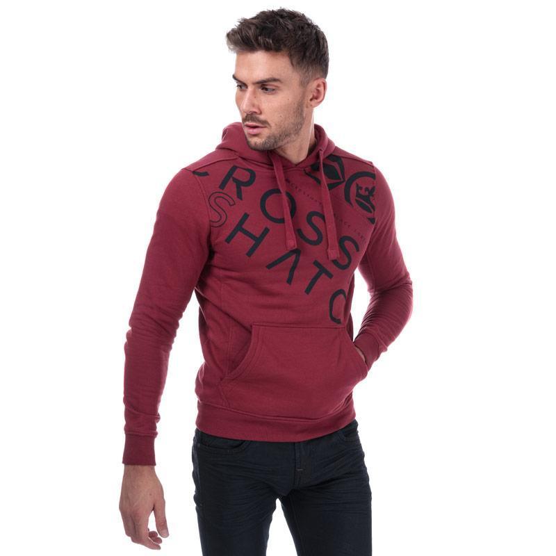 Mikina Crosshatch Black Label Mens Lapout Logo Hoody Red, Velikost: L