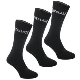 Ponožky Everlast 3 Pack Crew Socks Black Velikost - 4-8 (37-42)