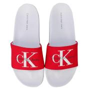 Boty Calvin Klein Jeans Womens Chantal Heavy Canvas Slide Sandals Red