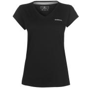 Donnay V Neck T Shirt Ladies Black